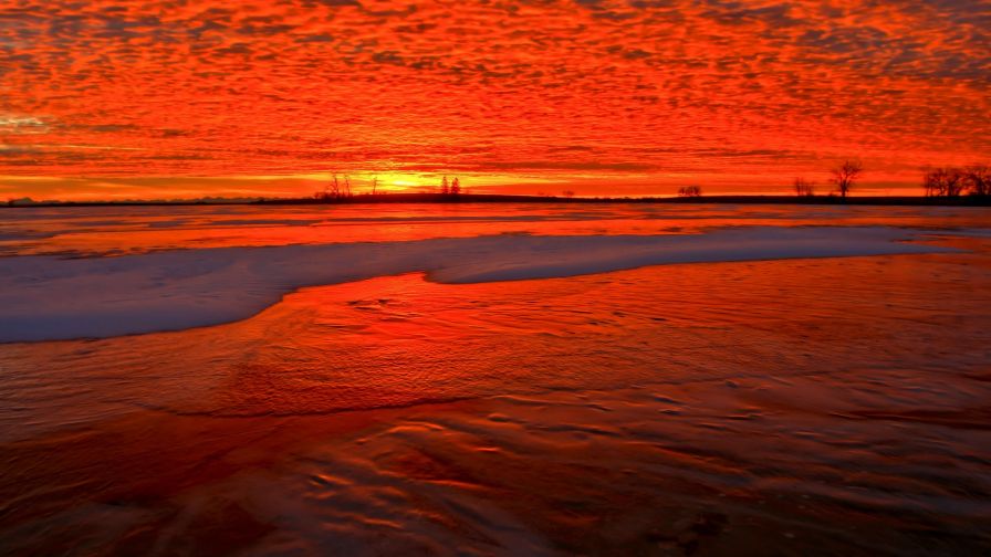 Fiery sunset HD Wallpaper