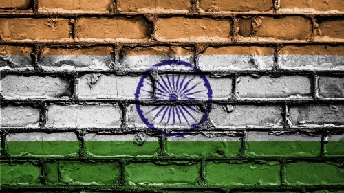 Flag of India on a brick wall HD Wallpaper