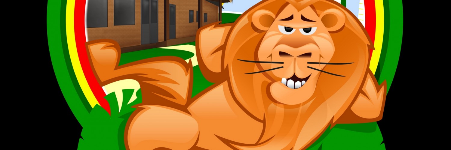 Funny lion animation HD Wallpaper