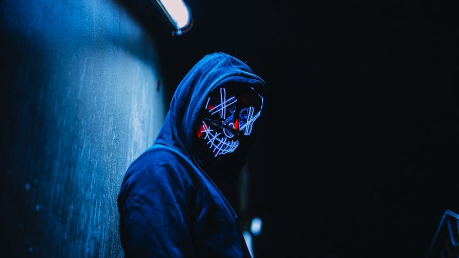 Glowing mask at the dark HD Wallpaper