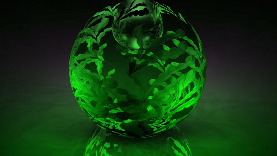 Green glass ball HD Wallpaper