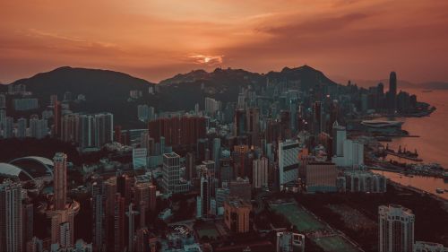 Hong Kong sunset HD Wallpaper