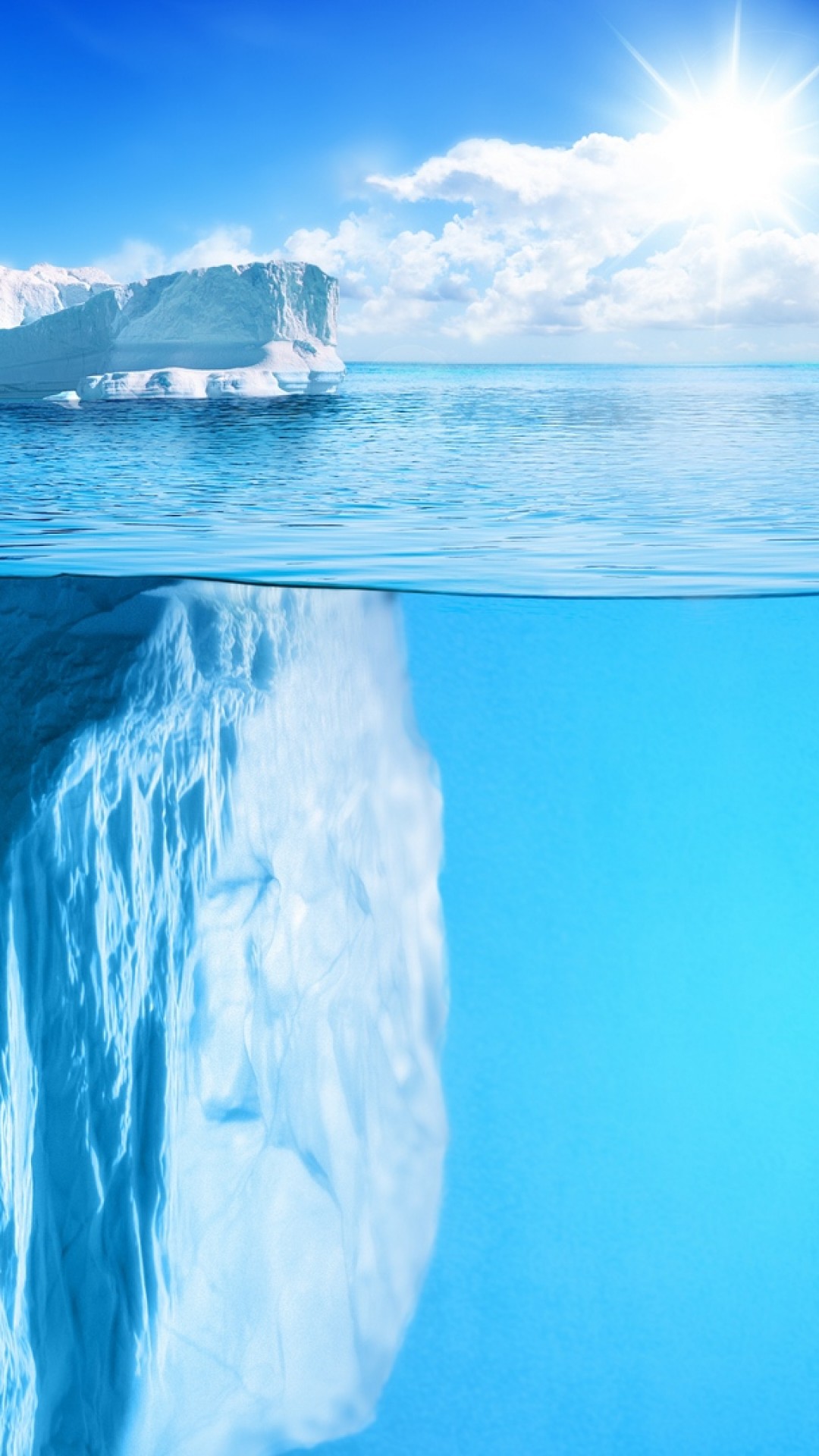 Iceberg under water HD Wallpaper