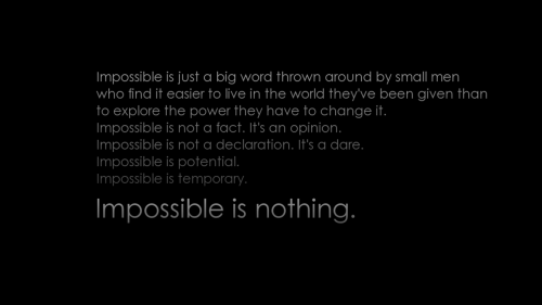 Impossible is nothing HD Wallpaper