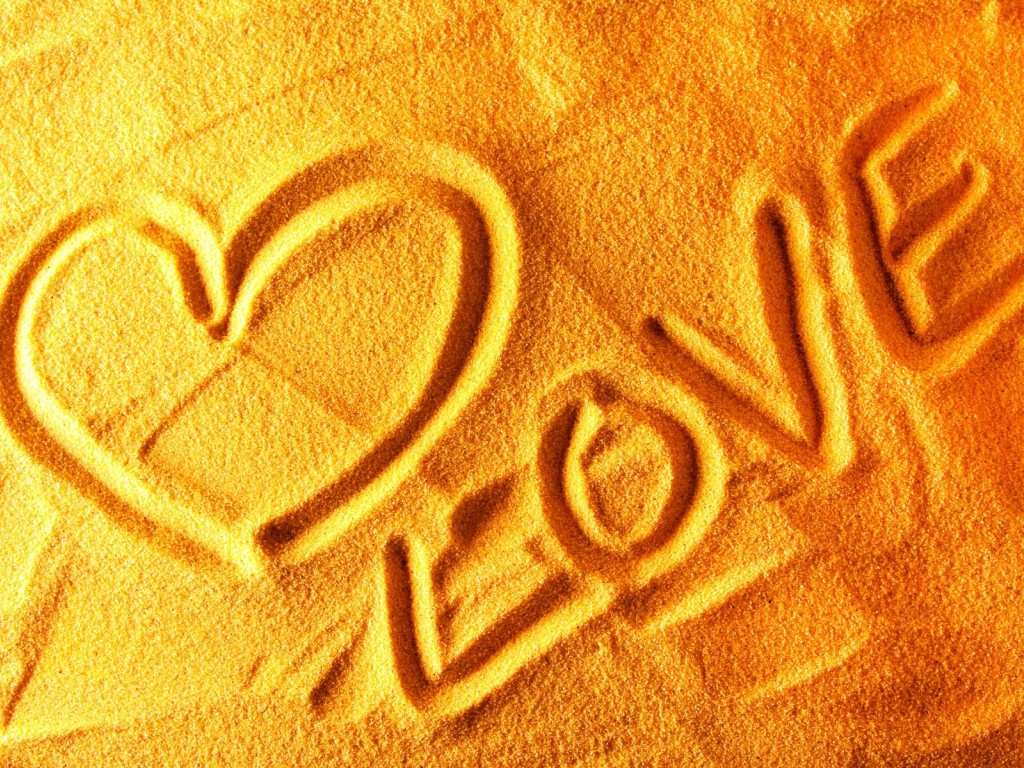 Love Written on Sand Wallpaper for Desktop and Mobiles