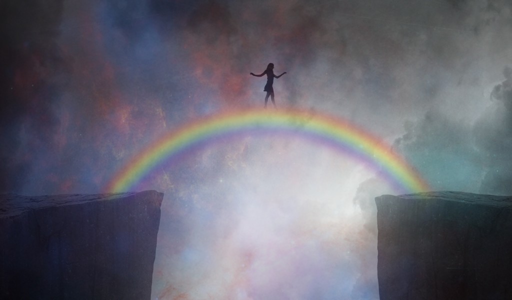 Man over the rainbow HD Wallpaper