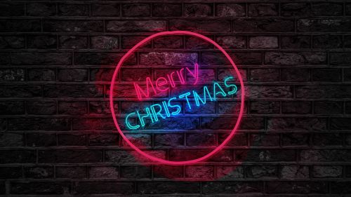 Merry Christmas Neon Sign HD Wallpaper