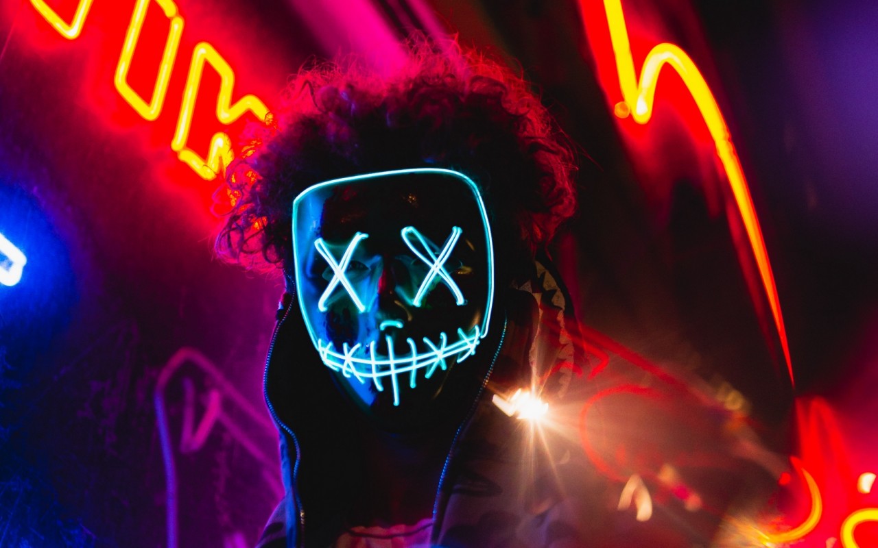 Neon mask HD Wallpaper