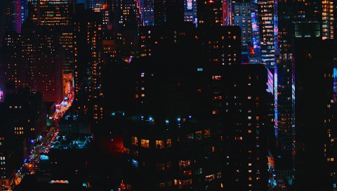 Night city lights HD Wallpaper