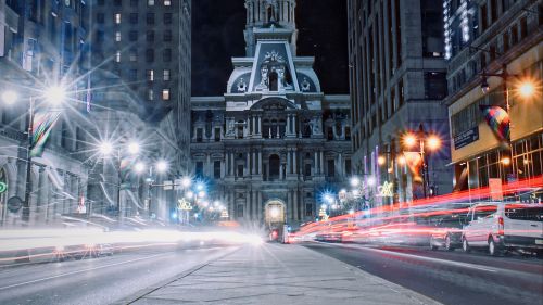 Philadelphia city lights HD Wallpaper