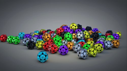 Polyhedron colored balls HD Wallpaper