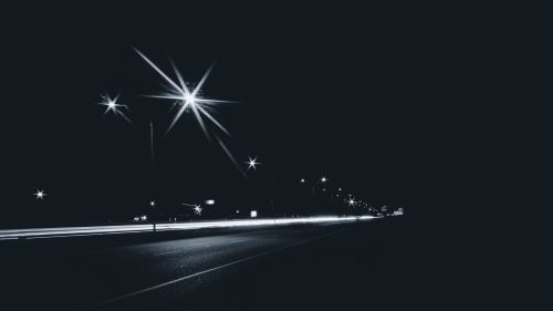 Road lights at night HD Wallpaper