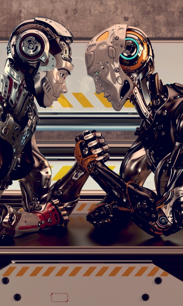 Robots wrestling HD Wallpaper