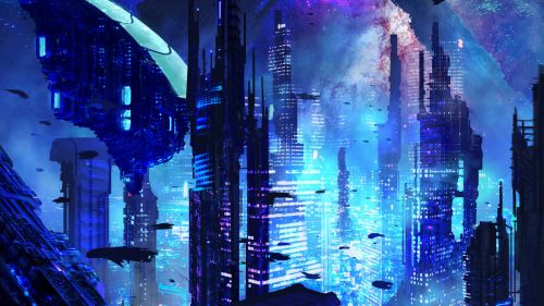 Sci-fi city HD Wallpaper