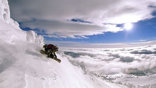 Snowboarding on Top of the World HD Wallpaper