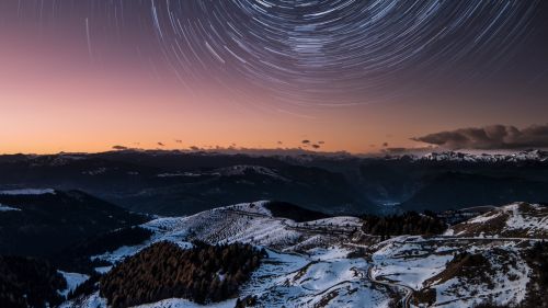 Starry sky at Dolomites HD Wallpaper