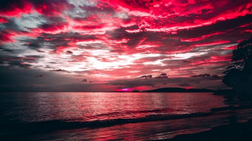 Sunset at the shore HD Wallpaper