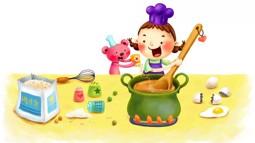 Teddy With Cooking Pot HD Wallpaper