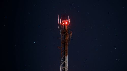 Tower at a starry sky HD Wallpaper
